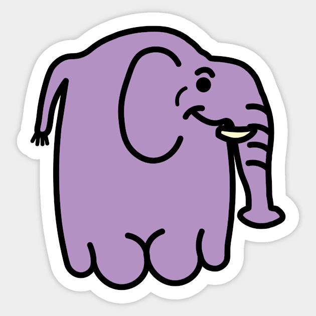 tiny purple elephant cartoon doodle Sticker by Captain-Jackson